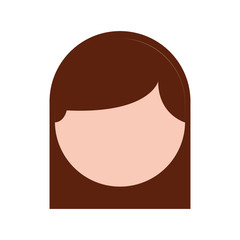 cute woman head character vector illustration design