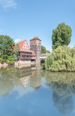 Naklejka na ściany i meble Nürnberg, Weinstadel und Wasserturm, historische Altstadt