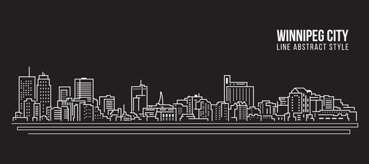 Cityscape Building Line art Vector Illustration design - Winnipeg city