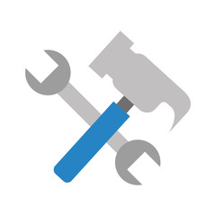 hammer and wrench tools vector illustration design