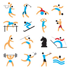 Set of simple sport icons.
Set of colorful sport icons.Vector available.