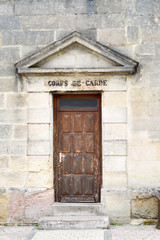 Fototapeta na wymiar Gate of the guardhouse of the prison