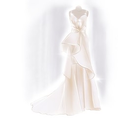 Beautiful glowing wedding gown