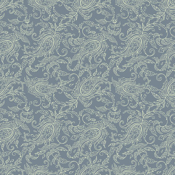 Paisley seamless floral pattern. Asian vintage background © antalogiya