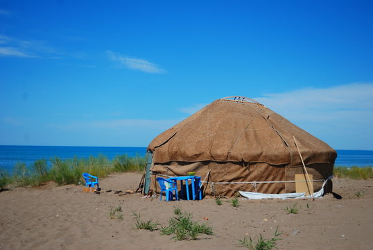 Kazakh traditional home, Kazakhstan, Balkhash, Lepsi 