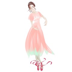 Fototapeta premium Beautiful ballerina in pink costume