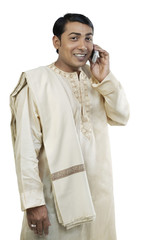 Man talking on a mobile phone 