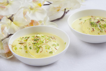 Ras malai in a bowl