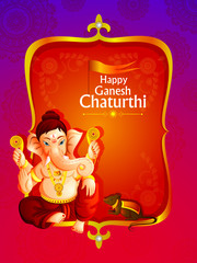 Lord Ganpati on Ganesh Chaturthi background