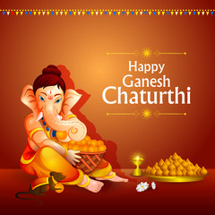 Lord Ganpati on Ganesh Chaturthi background