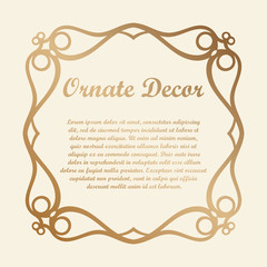 Vector decorative element for design. Frame template with place for text. Fine floral border. Lace decor. Elegant art for birthday and greeting card, wedding invitation.