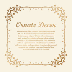 Vector decorative element for design. Frame template with place for text. Fine floral border. Lace decor. Elegant art for birthday and greeting card, wedding invitation.