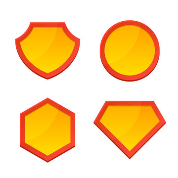 Blank Superhero Logo Template Set. Vector