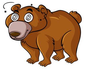 Grizzly bear with dizzy eyes
