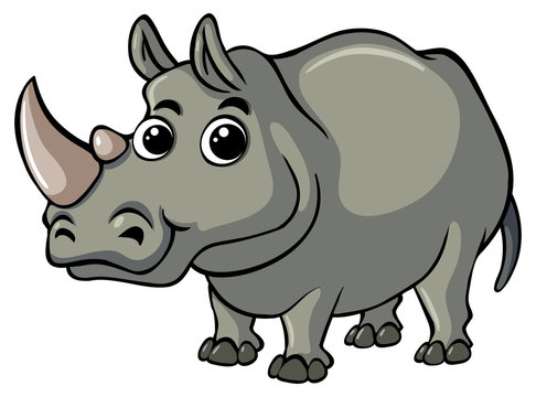 Cute rhino with happy face