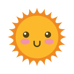 cute sun kawaii character vector illustration design