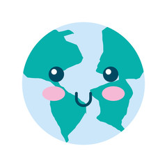 world planet eartkawaii character vector illustration design