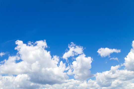 White clouds in blue sky