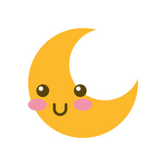 cute moon kawaii character vector illustration design