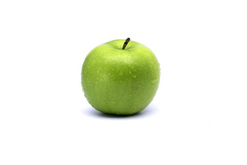 Perfect Fresh Green Apple Isolated on White Background 