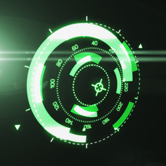 Futuristic HUD Target UX UI Interface. Graphic for tech title and background, news headline business concept. 3d illustration