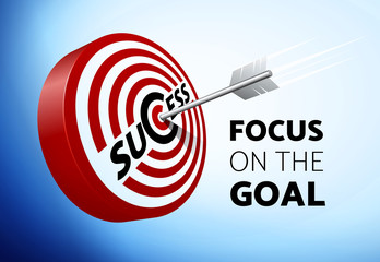 Success concept with target and arrow