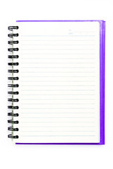 Notebook isolated on white background. Black notepad.