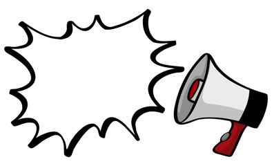 Speech bubble template with speaker phone