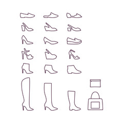 Fototapeta premium Shoes Flat Icons