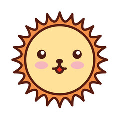 cute sun kawaii character vector illustration design