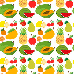 Seamless background with fresh fruits
