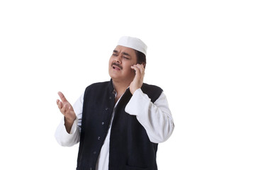 Male politician talking on mobile phone 