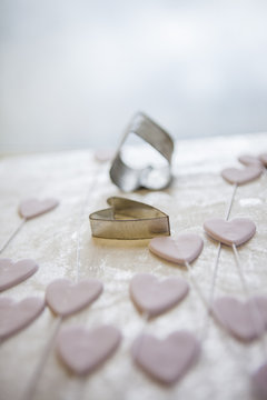 Decorative sugar hearts and shapes