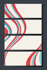 Namecard template with red and blue waves