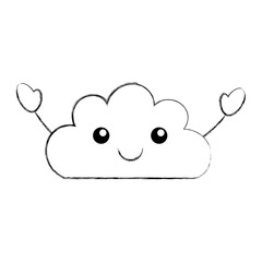 Beautiful fantasy cloud kawaii character vector illustration design