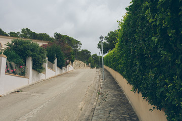 street at mallorca on a cloudy day