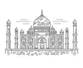 Outline Illustration of Taj Mahal Palace Icon