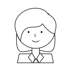 Woman profile cartoon over white background vector illustration