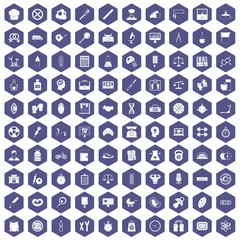 Fototapeta na wymiar 100 libra icons hexagon purple