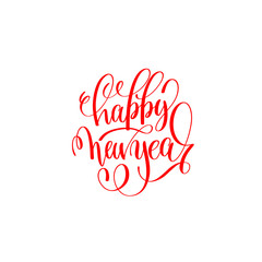 happy new year red hand lettering inscription to christmas and 2
