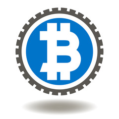 Obraz premium Bitcoin Coin Icon Vector. Electronic Digital Internet Currency Illustration.