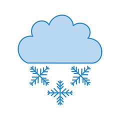 Beautiful fantasy cloud with snowflakes vector illustration design