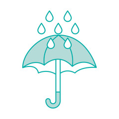 cute umbrella with rain drops vector illustration design