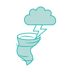 Beautiful fantasy cloud with ray storm electric and twister vector illustration design