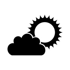 Beautiful fantasy cloud with sun vector illustration design