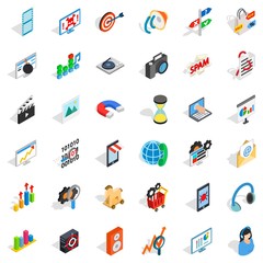 Web progress icons set, isometric style