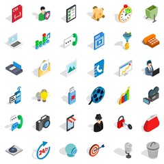 Web busket icons set, isometric style