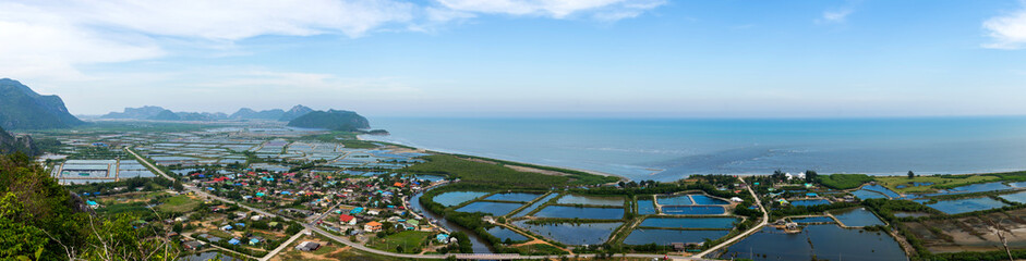 Mountain range landscape view of Khao Dang Viewpoint, Sam Roi Yod National park, Phra Chaup Khi Ri Khun Province in Middle of Thailand.