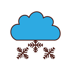 Beautiful fantasy cloud with snowflakes vector illustration design