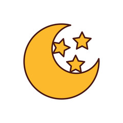 cute moon with stars vector illustration design